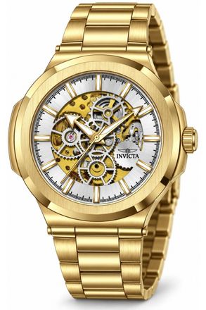 Invicta Objet D Art 70006 Herenhorloge - Automatisch Uurwerk - Staal met Zilveren Wijzerplaat - 43 mm