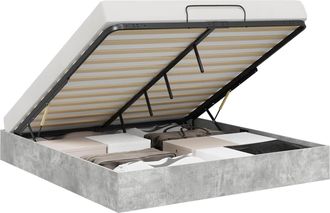 vidaXL Letto Ottomano Con Archiviazione Calcestruzzo 203 X 180 X 25 Cm Vidaxl