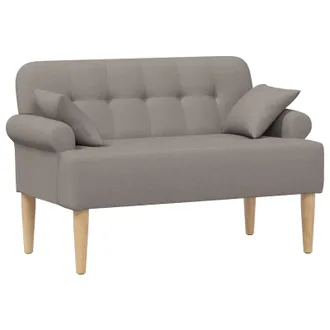 vidaXL Loveseat Con Bottoni Imbottiti Tortora 120 X 65 X 79 Cm Tessuto Vidaxl