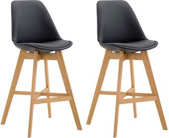 Clp Clp - Set De 2 Taburetes Cannes En Simil Cuero Negro Natural