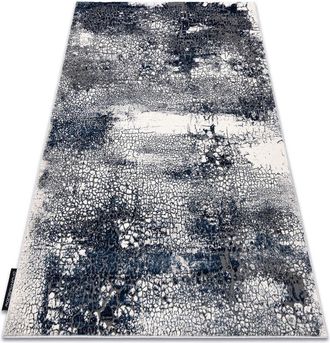 RugsX Rugsx - Alfombra De Luxe Moderna 528 Abstra&ccedil;&atilde;o - Structural Crema / Azul Oscuro Blue 120x170 Cm