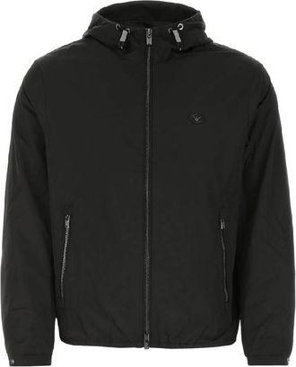 Emporio Armani Drawstring Hood Polyester Jacket, Brand Size 52 (US Size 42)