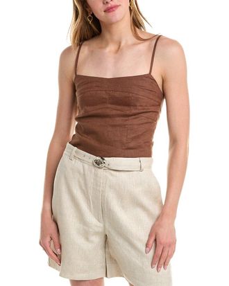Nicholas Marjorie Seamed Linen Camisole