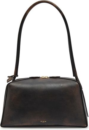 Alaia Le Bulldog Grained Leather Shoulder bag - Dark Brown - One Size