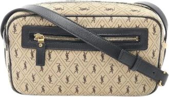 Saint Laurent Borsa a tracolla Pre-owned Paris Monogram All Over in tela e pelle - - Pre-owned - Donna - Beige - ONE SIZE