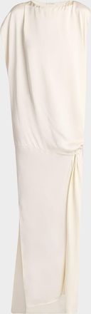 The Row Esmee Twisted Satin Maxi Shift Dress