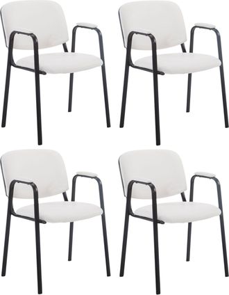 Clp Clp - Set De 4 Sillas Confidente Ken Pro En Polipiel Blanco