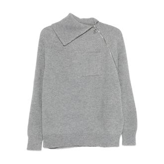 Sportmax Asymmetrical-neck Zip-front Sweater