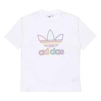 adidas originals Pride Tee Rainbow Logo Short Sleeve White FI0882