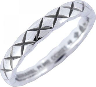 Chanel Platinum 950 Band Ring (Pre-Owned)