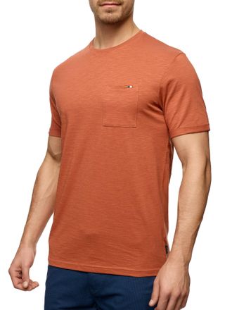 Indicode Rundhalsshirt INDICODE INAndorra, Herren, Gr. XXL, braun (baked clay), Single Jersey, Obermaterial: 100% Baumwolle, unifarben, regular fit h&uuml;ftlang, R