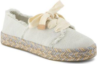 Toms Carolina Lace-Up Espadrille in White Multi at Nordstrom, Size 6.5