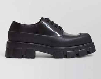 Prada monolith lace up leather shoes chunky sole