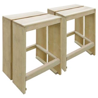 vidaXL Taburetes De Jard&iacute;n 2 Unidades Madera De Pino Impregnada Vidaxl