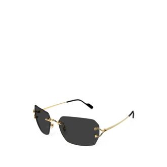 Cartier Rechthoekige Zonnebril - unisex - Accessoires - Geel - Maat: 59 MM
