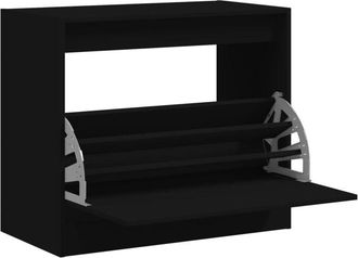 vidaXL Vidaxl - Shoe Cabinet Black 80x42x69 cm Engineered Wood