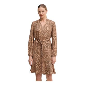Marc Aurel Kleedjes, Dames, Bruin, L, Viscose Shirt Dress