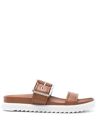 サンダル・ミュール MICHAEL KORS Women Sandals 40S5MAFS4L230 Brown Michael Kors Mandy Thong Women's Leather Flip Flops Sandals