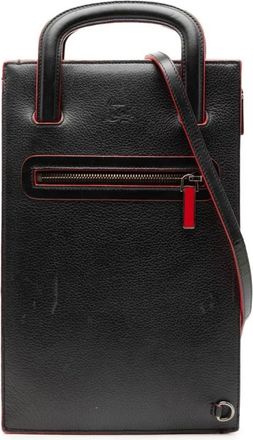 Christian Louboutin Pre-owned Mini Bags, female, Black, Size: ONE SIZE Pre-owned Vintage Leather Top Handle Satchel