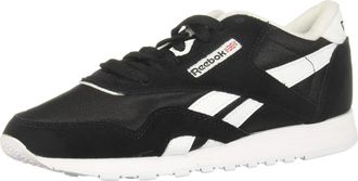 Reebok Womens Cl Nylon Low-Top Sneakers, Black/Black/White, 4.5 UK