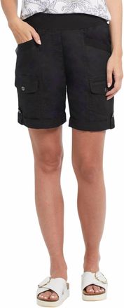 Tribal Willa Pull On Cuffed Shorts In Black