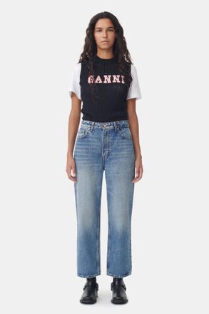 Ganni Blue Mid Vintage Misy Jeans - Size 24W/32L Organic Cotton