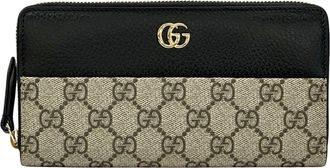 Gucci Black Brown Gg Supreme Long Wallet (Bi-Fold) (Pre-Owned)