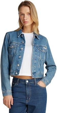 Veste Jean Femme SS7 Délavée - Fermeture Éclair, 4 Poches | Coupe Cintrée Stretch