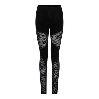 Nina Ricci Legging Patchwork with Lace Inserts - Trousers - Mujer - Negro - S