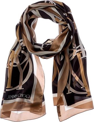 Jimmy Choo London Logo Silk Scarf