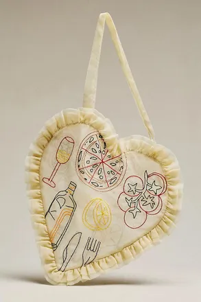 Maeve Mesh Floral Ruffle Tote Bag