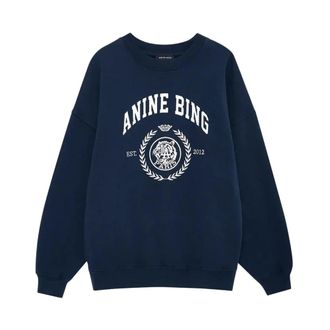 Anine Bing Sweatshirts, female, Blue, Size: M Miles Logo LA Sweatshirt