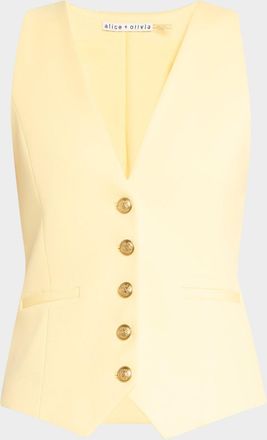 Alice & Olivia Mazie Deep V-Neck Slim Vest