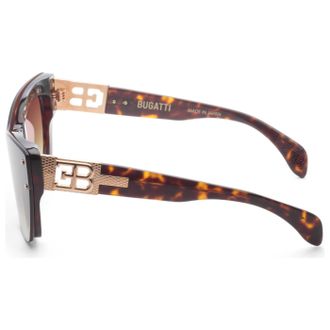 Bugatti 48LHAV Havana Tortoise Rose Gold Sunglasses - Brown