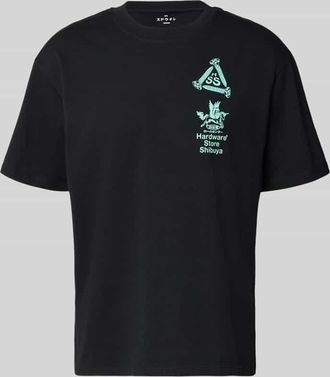 Edwin T-Shirt mit Print und Rundhalsausschnitt in Black, Gr&ouml;&szlig;e XXL