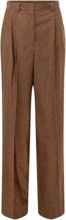Stella McCartney Broeken, Dames, Bruin, S, Pleated Pinstripe P