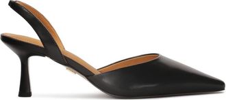 Kazar Halfopen leren pumps - Dames - Pumps - Zwart - 38 EU - Leer - Schoenen