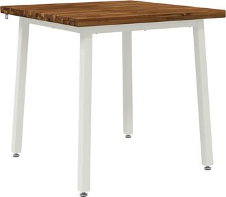 vidaXL 60 X 55 X 75 Cm Madera De Acacia S&oacute;lida Natural Y Blanco Vidaxl