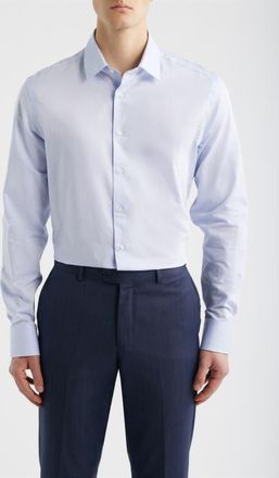 Canali Regular Fit Light Blue Cotton Oxford Cloth Dress Shirt at Nordstrom, Size 16.5R