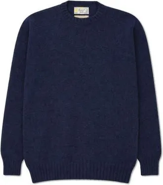 Fortela Shetland Crew Neck Sweater in Navy Blue at Nordstrom, Size 44
