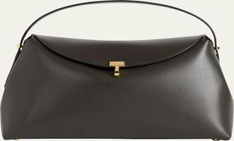 Toteme T-Lock Soft Textured Palmellatta Napa Leather Top-Handle Bag