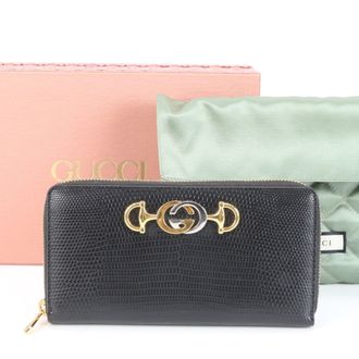 Gucci Black Leather Long Wallet (Bi-Fold) (Pre-Owned)