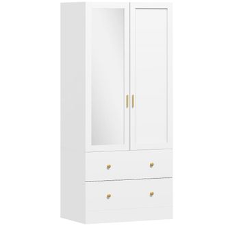 HOMCOM Armario para dormitorio 80x50x180 cm blanco