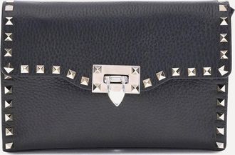 Valentino Garavani Borsa a Tracolla Rockstud mini in vitello granato Woman UNI