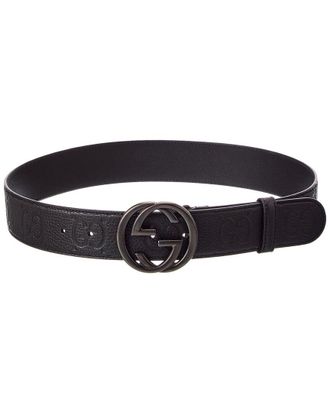 Gucci Jumbo Gg Embossed Leather Belt
