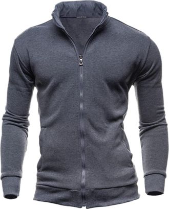 Generic Mens Sweatshirts No Hood | Cardigans For Men Uk Plain Coloured Baseball Jackets For Men Leisure Mens Fleece Jackets Full Zip Extra Comfortable Men Pre