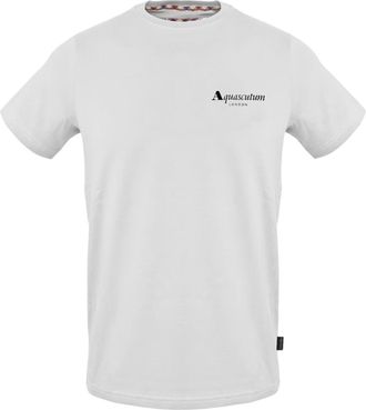 Aquascutum Heren Logo T-shirt met ronde hals (Wit)