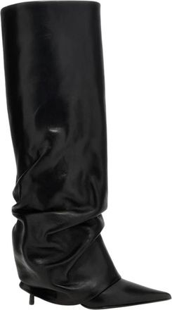 Le Silla Zwarte Leren Kniehoge Laarzen - Dames - Hoge Laarzen - Zwart - 38 1/2 EU - Leer - Schoenen