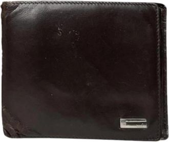 Gucci Pre-owned Vintage Portemonnee - Dames - Vintage Accessoires - Bruin - ONE Size - Leer - Vintage