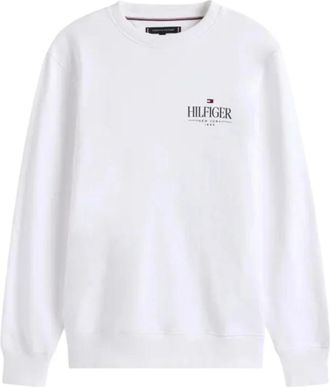 Tommy Hilfiger Felpa paricollo con logo laterale - Heren - Sweatshirts - Wit - XL - Hoodies & sweatvesten
